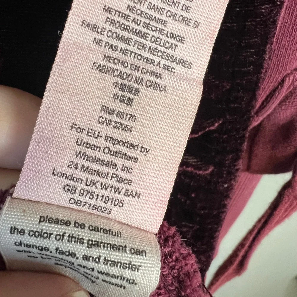 Free People Westwood Cardigan Size S Burgundy Velvet Trim Cloak Hood Dark Berry